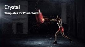  Presentation with women in media - Cool new PPT layouts with women ultimate fighting mixed media backdrop and a black colored foreground