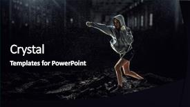  Presentation with women - Cool new slide deck with women ultimate fighting mixed media backdrop and a black colored foreground