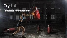  Presentation with women - Colorful slide deck enhanced with women ultimate fighting mixed media backdrop and a black colored foreground