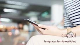  Presentation with smart - Amazing presentation theme having women use her smart phone backdrop and a lemonade colored foreground