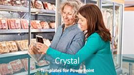  Presentation with smartphone app - Cool new PPT layouts with women-use-smartphone-app backdrop and a teal colored foreground