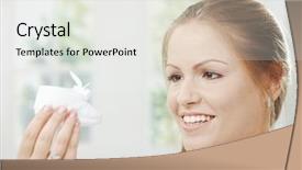  Presentation with baby shoes - Theme having women waiting for the newcomer background and a  colored foreground