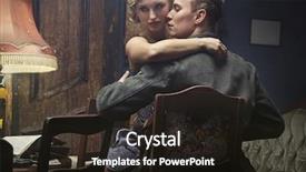  Presentation with sexy - Presentation theme having women war - sexy woman seduce a soldier background and a wine colored foreground