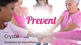  Presentation with breast cancer - Colorful PPT theme enhanced with women wearing pink and ribbons backdrop and a lemonade colored foreground