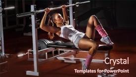  Presentation with sports bar - Amazing presentation having women weight training - beautiful girl in sports backdrop and a tawny brown colored foreground