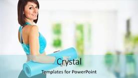  Presentation with slam dunk going - Audience pleasing PPT theme consisting of women weight training - full length portrait backdrop and a arctic colored foreground