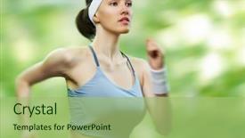  Presentation with weight - Audience pleasing presentation theme consisting of women weight training - girl in sport backdrop and a mint green colored foreground