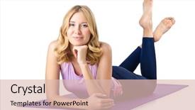  Presentation with woman sport - PPT layouts featuring women weight training - sport concept - woman doing background and a lemonade colored foreground