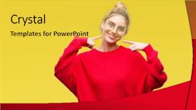  Presentation with young woman wearing boxer gloves - Presentation theme enhanced with women white - young beautiful blonde woman wearing background and a yellow colored foreground