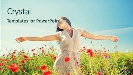  Presentation with water conservation protect nature concept - Audience pleasing presentation consisting of women white dresses - happiness nature summer vacation backdrop and a sky blue colored foreground