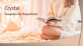  Presentation with vintage women - Colorful theme enhanced with women with book backdrop and a lemonade colored foreground