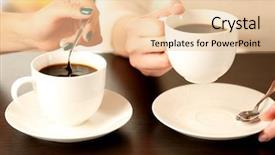  Presentation with two black women - Amazing theme having women with cups of coffee backdrop and a lemonade colored foreground
