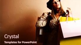  Presentation with women - Presentation having women with her shopping bag background and a wine colored foreground