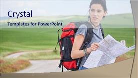  Presentation with old map paper ropes and compass - Beautiful slide set featuring women with paper map waving backdrop and a  colored foreground