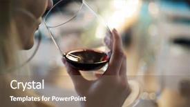  Presentation with wine tasting - Audience pleasing PPT theme consisting of women with red wine backdrop and a violet colored foreground