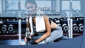  Presentation with gym - Cool new presentation with women with towel around neck at the gym backdrop and a light blue colored foreground