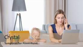  Presentation with daughter - Slide deck with busy young woman with her background and a coral colored foreground