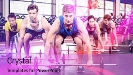  Presentation with crossfit - Slide deck featuring women working out at crossfit background and a lilac colored foreground