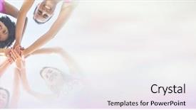  Presentation with runners - PPT layouts featuring smiling runners supporting breast cancer background and a  colored foreground