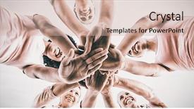  Presentation with breast cancer - Colorful PPT theme enhanced with womens - women wearing pink for breast backdrop and a soft green colored foreground