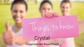  Presentation with breast cancer - PPT theme consisting of word things to know background and a lemonade colored foreground
