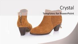  Presentation with ankle - PPT layouts enhanced with womens footwear - women's autumn ankle boots isolated background and a white colored foreground