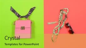  Presentation with jeans denim - Audience pleasing PPT theme consisting of womens fashion jeans denim - bracelet with bag sunglasses isolated backdrop and a  colored foreground