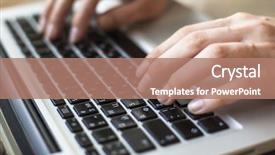  Presentation with fingers - Presentation theme enhanced with women's fingers typing background and a coral colored foreground