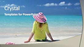  Presentation with bahamas - Amazing slide deck having womens footwear - beach scene great exuma bahamas backdrop and a teal colored foreground