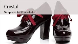  Presentation with patent - Colorful slide set enhanced with womens footwear - black patent high heels platform backdrop and a light gray colored foreground