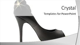  Presentation with black and white religious - Audience pleasing theme consisting of womens footwear - black shoes isolated backdrop and a white colored foreground