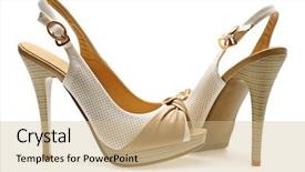  Presentation with shoes - Presentation theme consisting of womens footwear - woman shoes isolated background and a soft green colored foreground