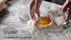  Presentation with flour - Beautiful PPT layouts featuring women's hands pours water backdrop and a light gray colored foreground
