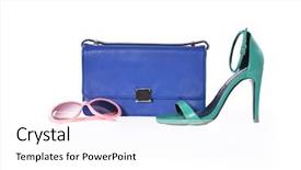  Presentation with hell - Colorful PPT layouts enhanced with womens high hell shoes sunglasses backdrop and a white colored foreground