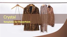  Presentation with women - Colorful slide deck enhanced with women's leopard pattern coat backdrop and a tawny brown colored foreground