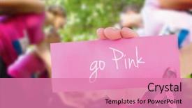  Presentation with breast cancer awareness month - PPT theme enhanced with womens sports - word go pink and young background and a coral colored foreground