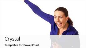  Presentation with sports coach - Theme having women's sports coach studio background and a  colored foreground