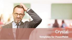  Presentation with future classroom - Presentation design having wonder concept uncertain future background and a coral colored foreground