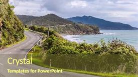  Presentation with world tourism - Colorful presentation enhanced with wonder of new zealand west backdrop and a tawny brown colored foreground