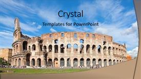  Presentation with rome - Slide deck featuring wonder world - ruins of the colloseum background and a teal colored foreground