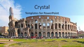  Presentation with rome italy - Amazing slides having wonder world - ruins of the colloseum backdrop and a light blue colored foreground