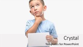  Presentation with blank - PPT layouts having wonderful - dark haired little child holding background and a light gray colored foreground