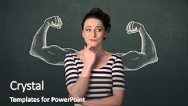  Presentation with strong - Amazing slide deck having wonderful - pretty young woman with sketched backdrop and a dark gray colored foreground