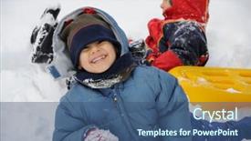  Presentation with activity - Presentation theme enhanced with wonderful activity on snow children and happiness background and a ocean colored foreground