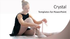  Presentation with ballerina - Slide deck enhanced with wonderful ballerina isolated on white background and a white colored foreground