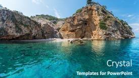  Presentation with coast line - Slides having wonderful-beach-coast-line background and a ocean colored foreground