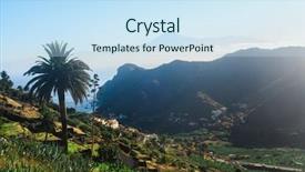  Presentation with island - Slide set consisting of wonderful landscape on the island background and a sky blue colored foreground