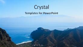  Presentation with island - Slide deck having wonderful landscape on the island background and a  colored foreground