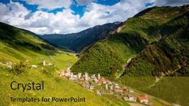  Presentation with mountain view - Slide set featuring wonderful life - fantastic view of the highest background and a gold colored foreground