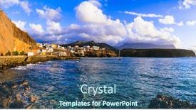  Presentation with nature village - Cool new PPT layouts with wonderful-nature-of-grand-canary backdrop and a ocean colored foreground